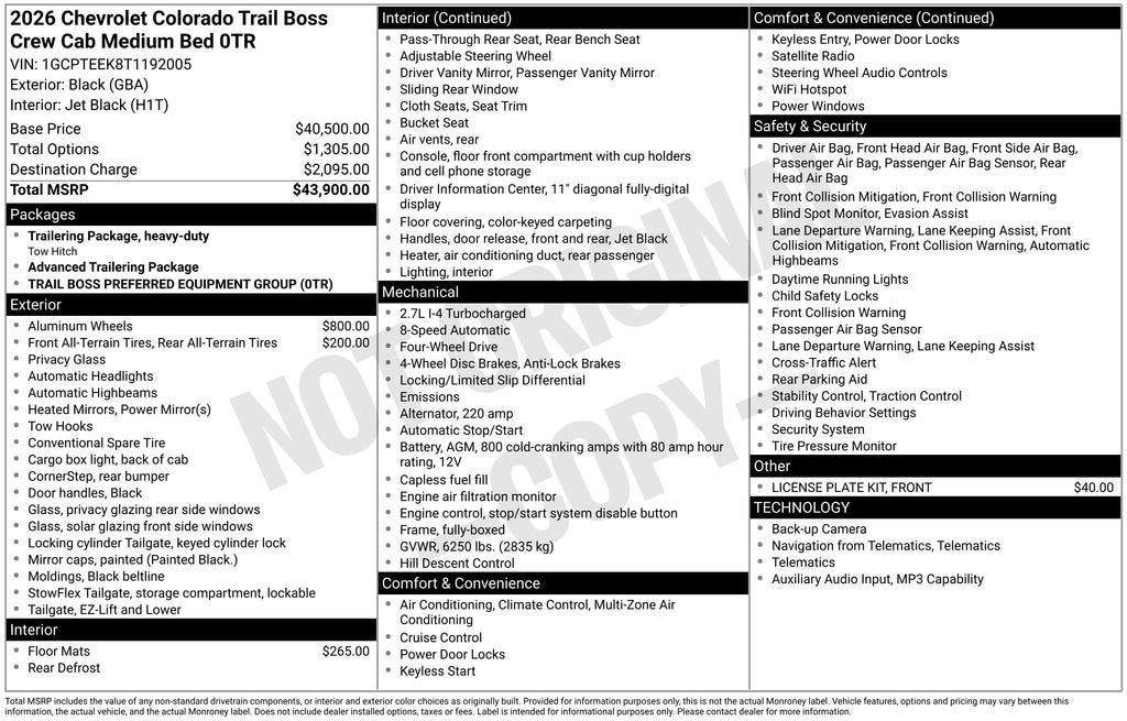 2026 Chevrolet Colorado Trail Boss