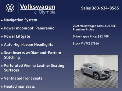 2026 Volkswagen Atlas 2.0T SEL Premium R-Line