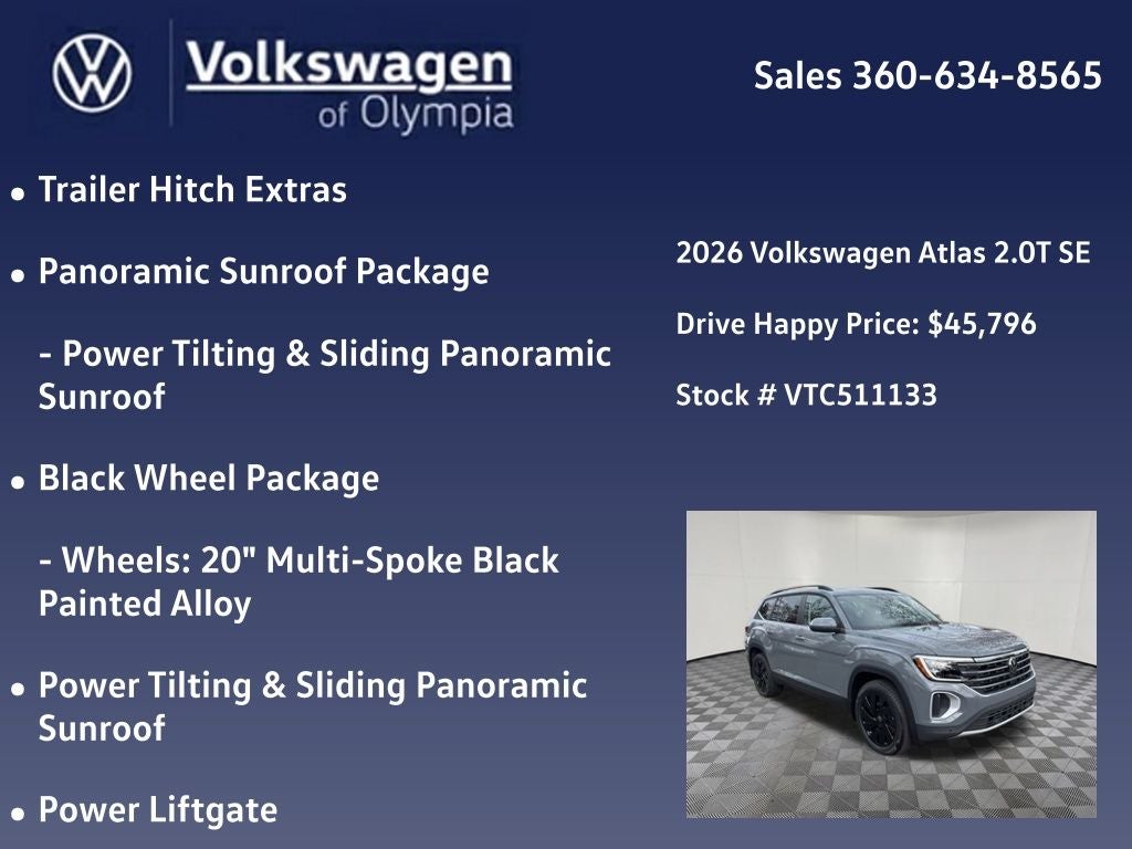 2026 Volkswagen Atlas 2.0T SE w/Technology