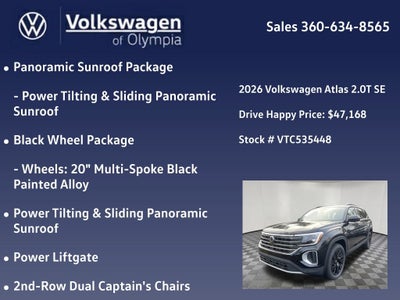 2026 Volkswagen Atlas 2.0T SE w/Technology