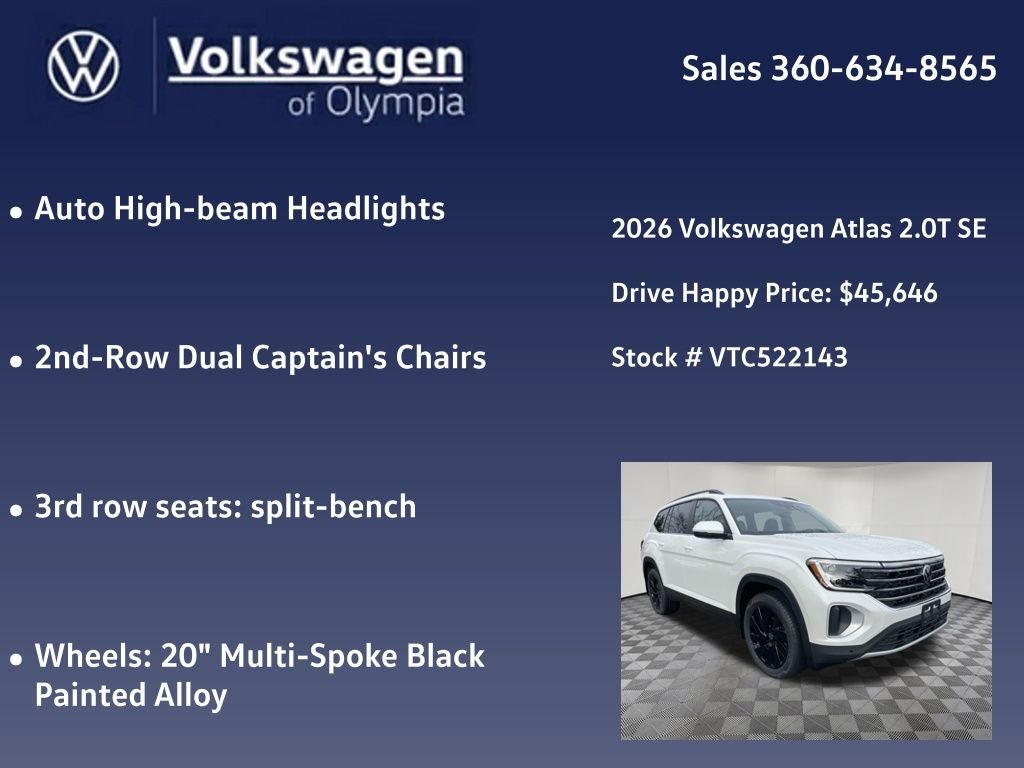2026 Volkswagen Atlas 2.0T SE w/Technology