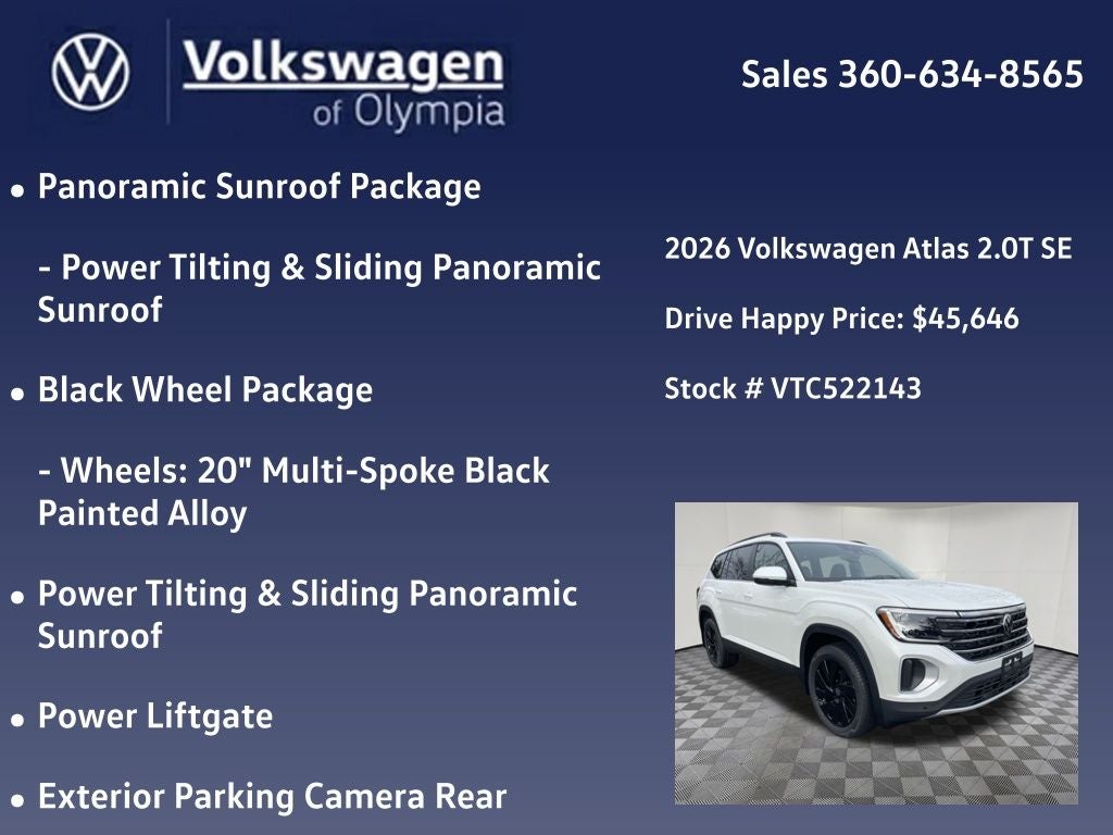 2026 Volkswagen Atlas 2.0T SE w/Technology
