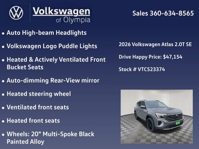 2026 Volkswagen Atlas 2.0T SE w/Technology