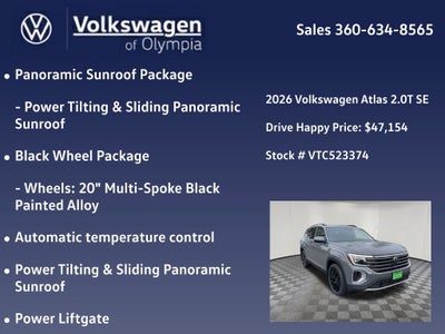 2026 Volkswagen Atlas 2.0T SE w/Technology