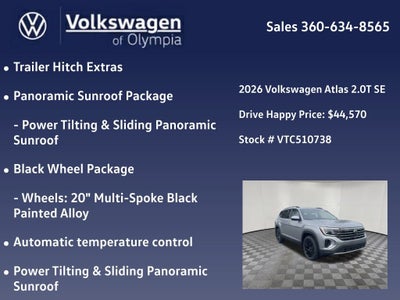 2026 Volkswagen Atlas 2.0T SE w/Technology