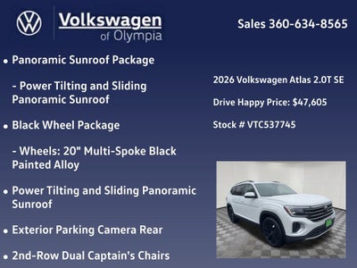 2026 Volkswagen Atlas 2.0T SE w/Technology