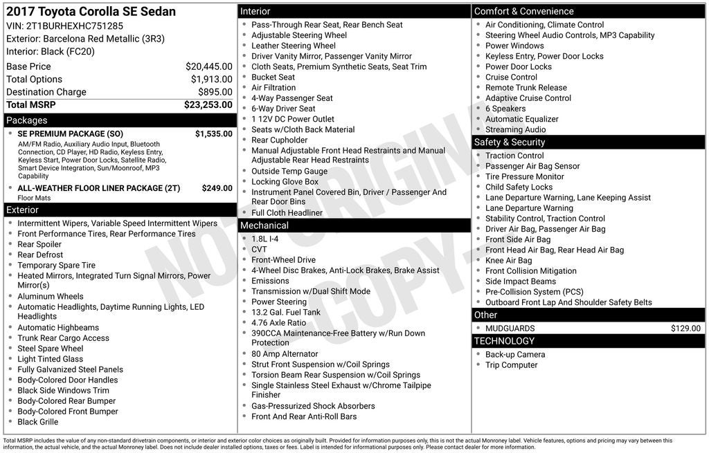 2017 Toyota Corolla SE