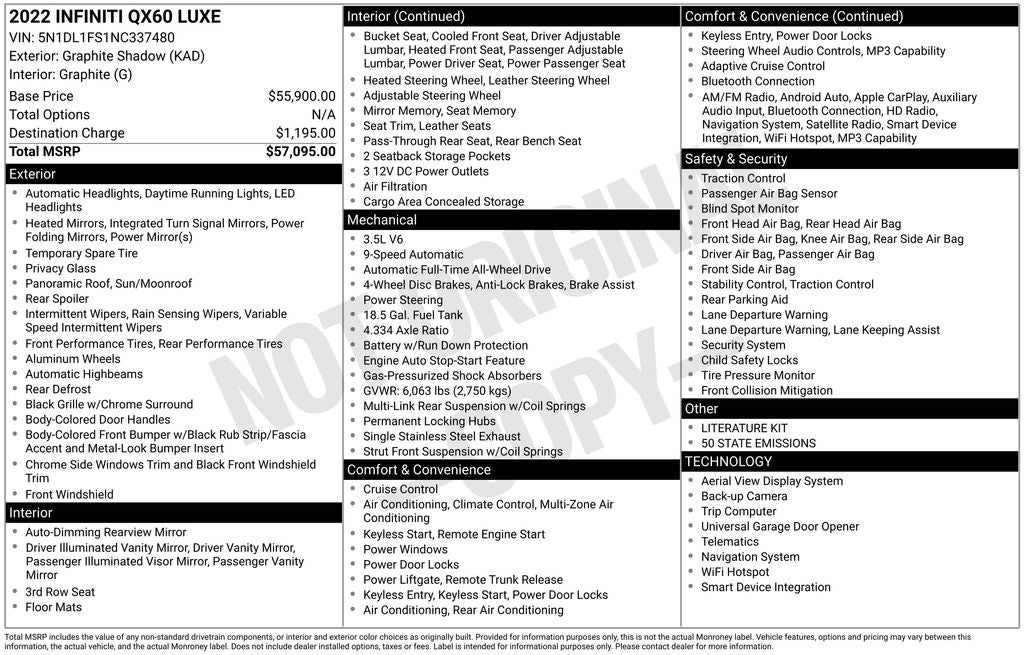 2022 INFINITI QX60 LUXE