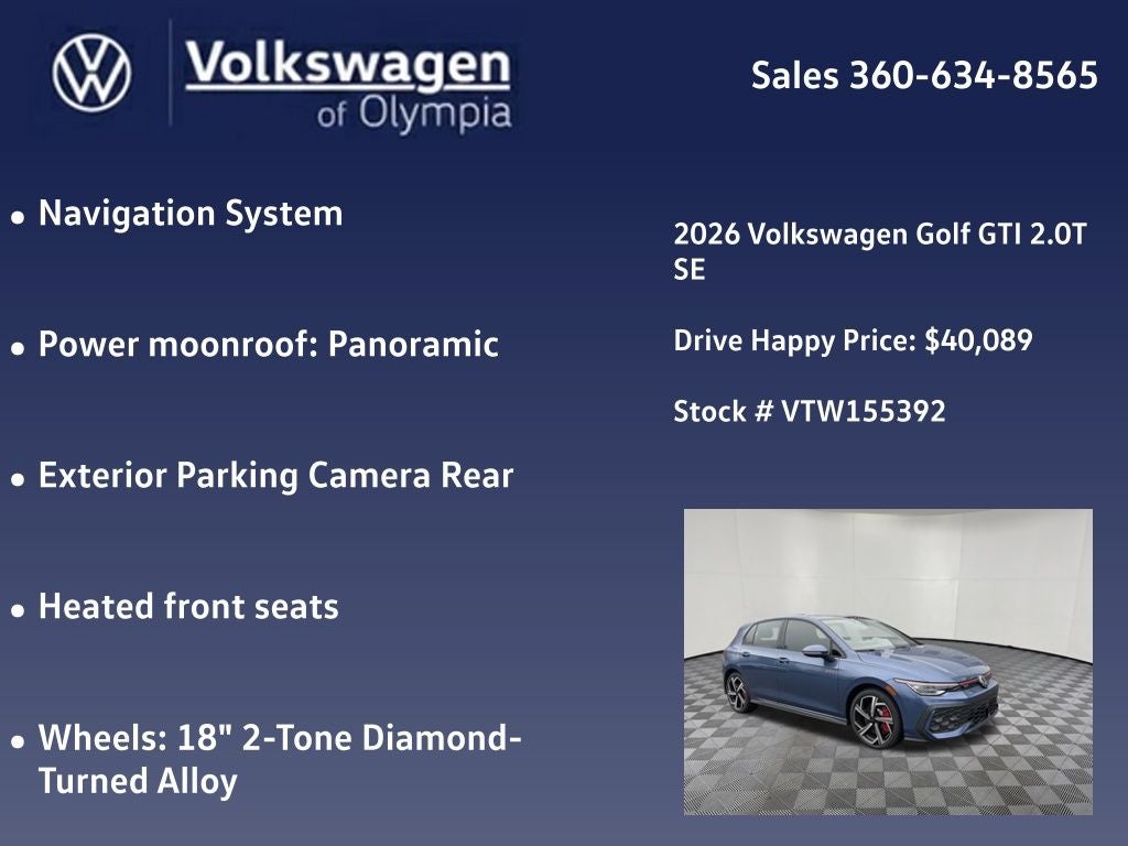 2026 Volkswagen Golf GTI 2.0T SE