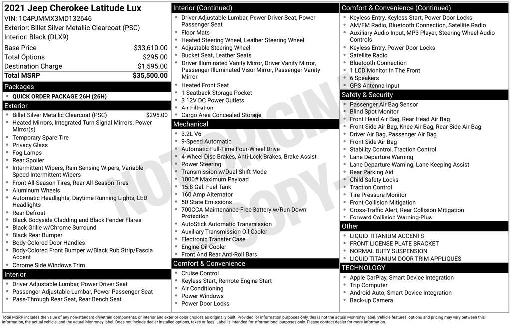 2021 Jeep Cherokee Latitude Lux