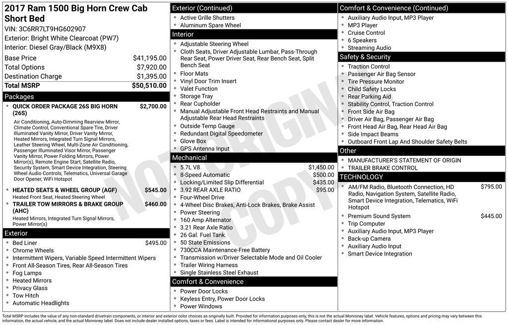 2017 RAM 1500 Big Horn