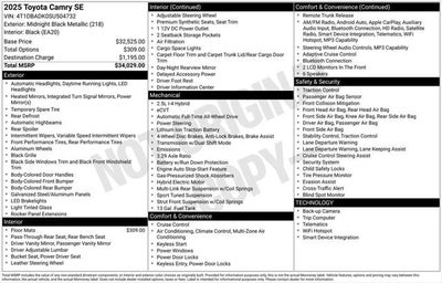 2025 Toyota Camry SE