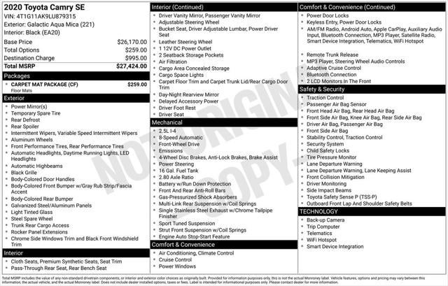 2020 Toyota Camry SE