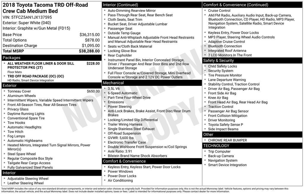 2018 Toyota Tacoma TRD Off-Road V6