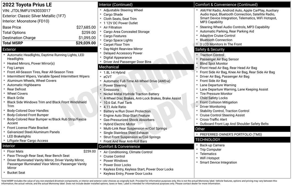 2022 Toyota Prius LE AWD-e
