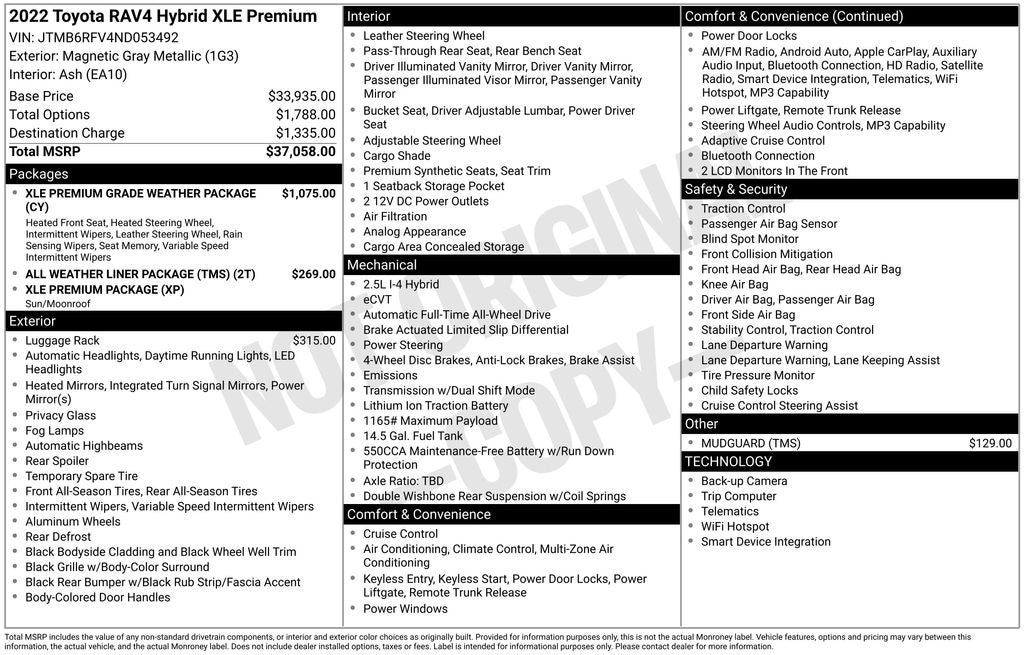 2022 Toyota RAV4 Hybrid XLE Premium