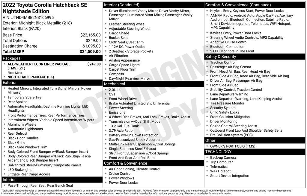 2022 Toyota Corolla Hatchback SE Nightshade Edition
