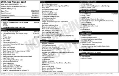 2021 Jeep Wrangler Sport 4x4