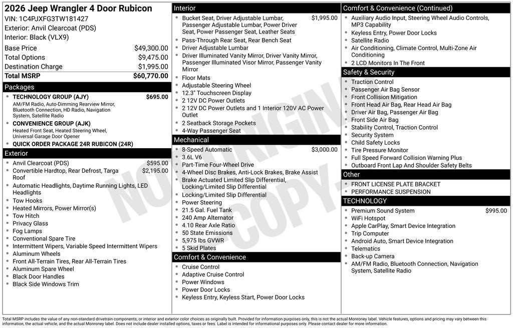 2026 Jeep Wrangler WRANGLER 4-DOOR RUBICON