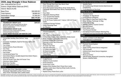 2026 Jeep Wrangler WRANGLER 4-DOOR RUBICON