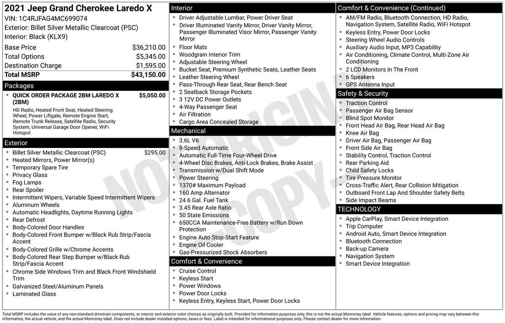 2021 Jeep Grand Cherokee Laredo X 4x4