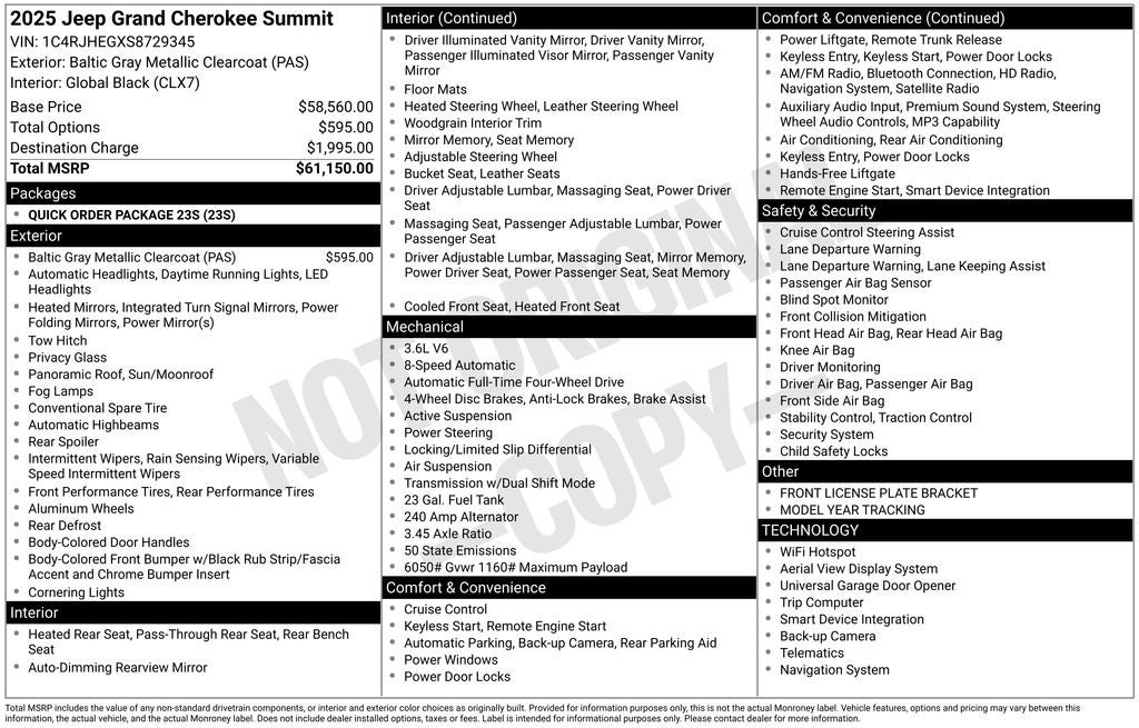 2025 Jeep Grand Cherokee GRAND CHEROKEE SUMMIT 4X4