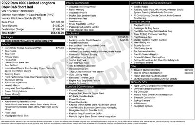 2022 RAM 1500 Limited Longhorn Crew Cab 4x4 5'7' Box