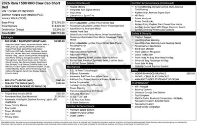2026 RAM Ram 1500 RAM 1500 RHO CREW CAB 4X4 5'7' BOX