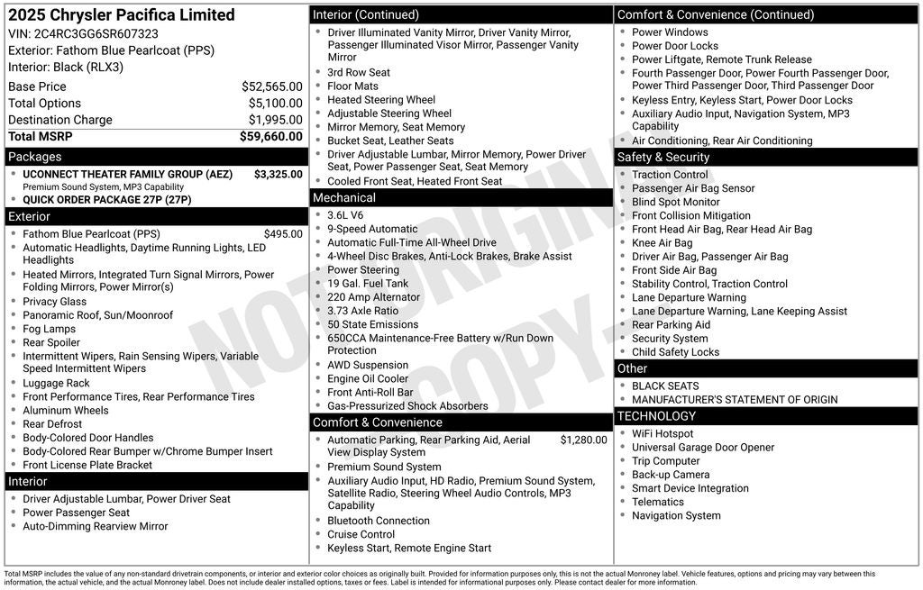 2025 Chrysler Pacifica PACIFICA LIMITED AWD