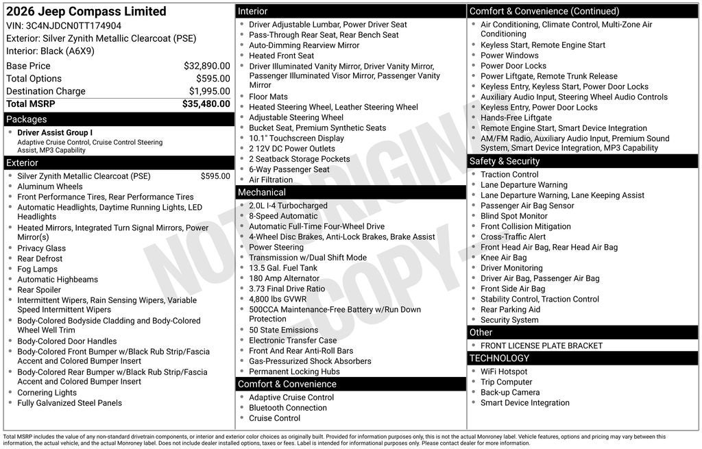 2026 Jeep Compass COMPASS LIMITED 4X4