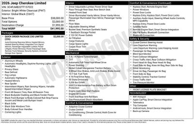 2026 Jeep Cherokee CHEROKEE LIMITED 4X4