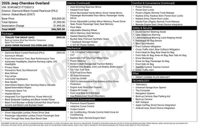 2026 Jeep Cherokee CHEROKEE OVERLAND 4X4