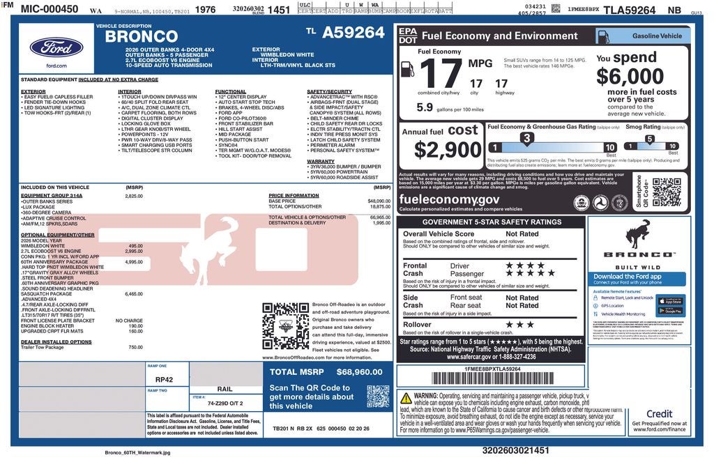 2026 Ford Bronco Outer Banks