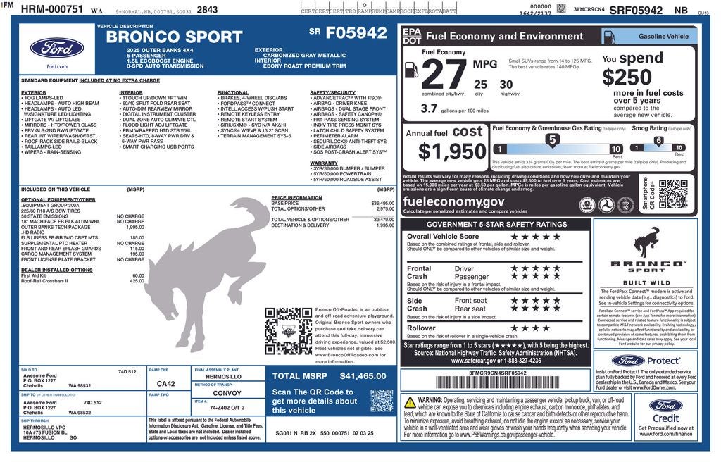 2025 Ford Bronco Sport Outer Banks