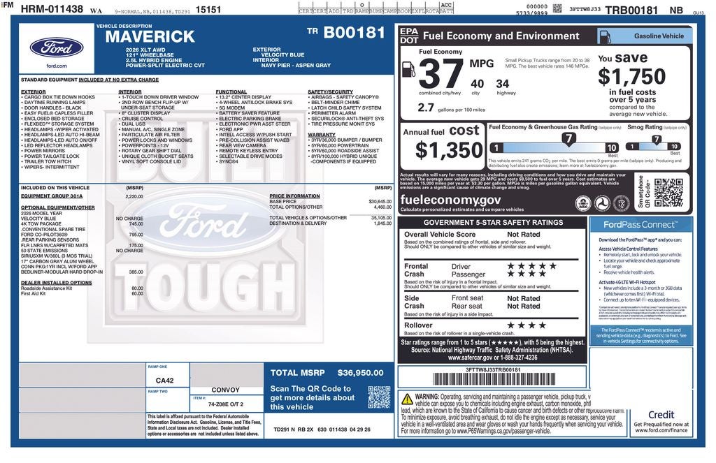 2026 Ford Maverick XLT